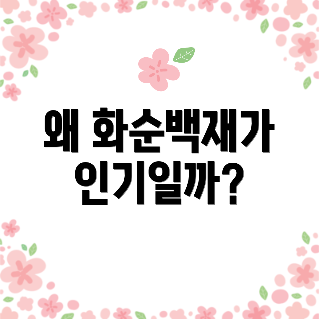 왜 화순백재가 인기일까?