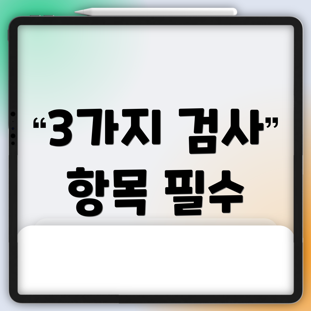 3가지 검사 항목 필수