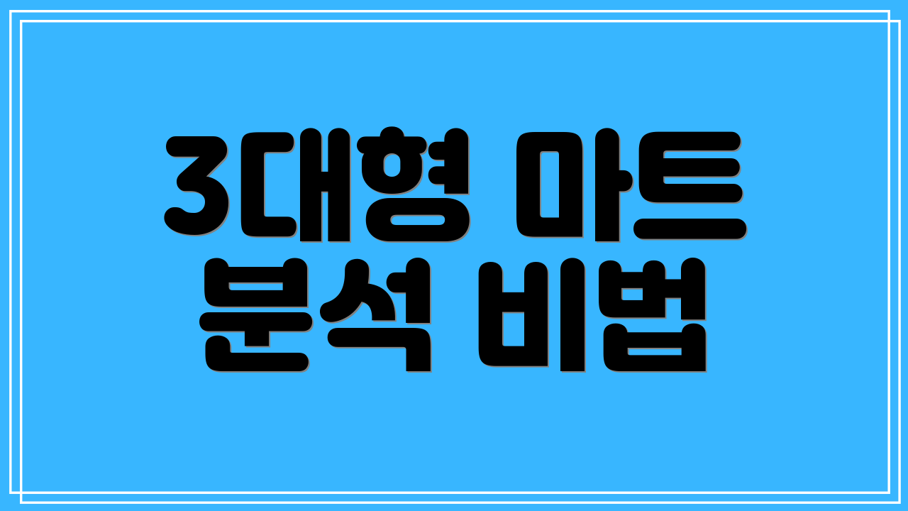 3대형 마트 분석 비법