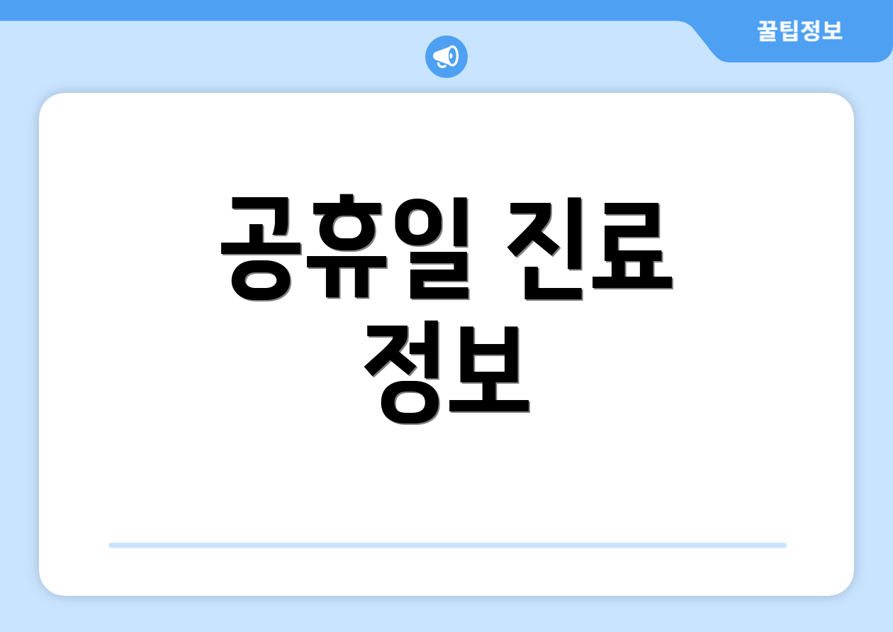 공휴일 진료 정보