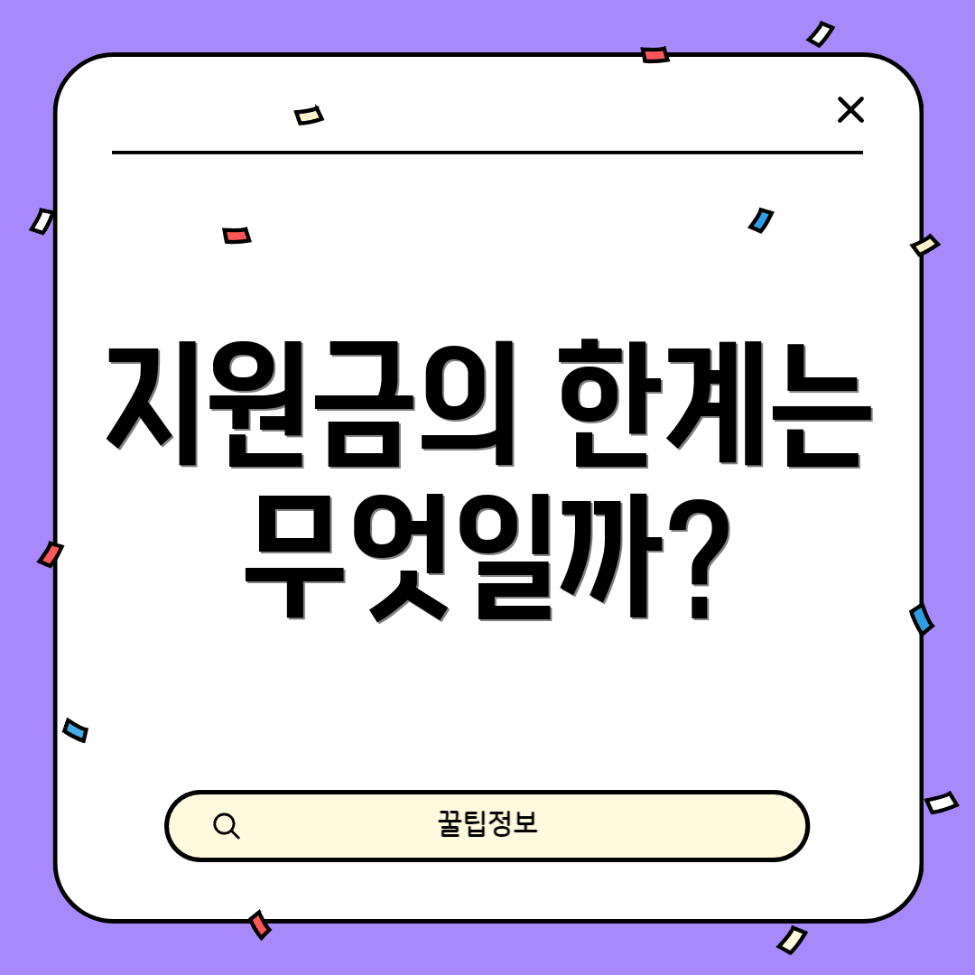 지원금의 한계는 무엇일까?