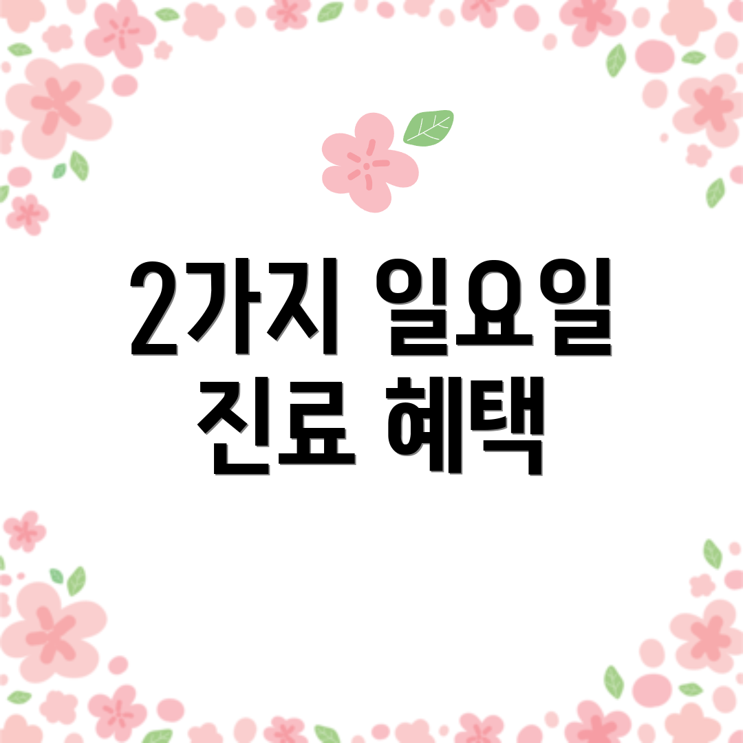 2가지 일요일 진료 혜택