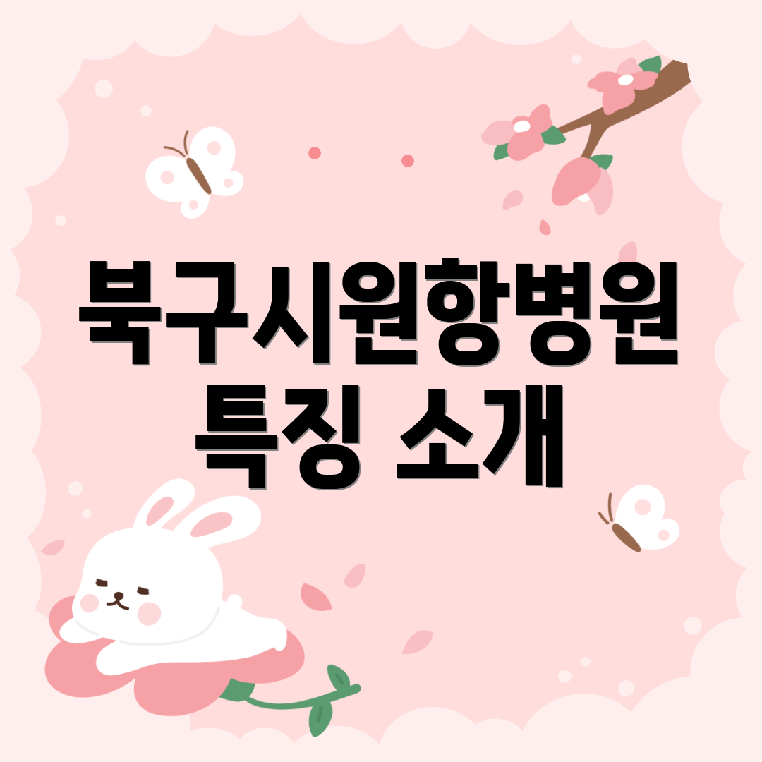 북구시원항병원 특징 소개