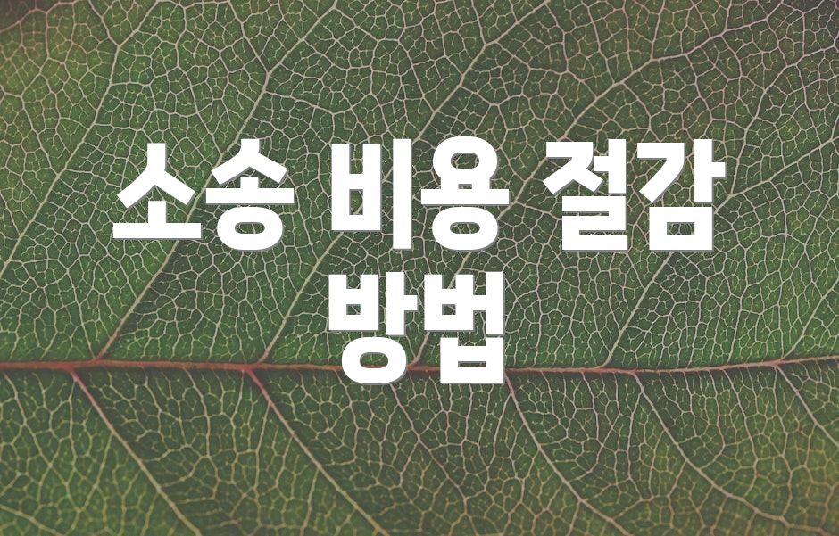 소송 비용 절감 방법