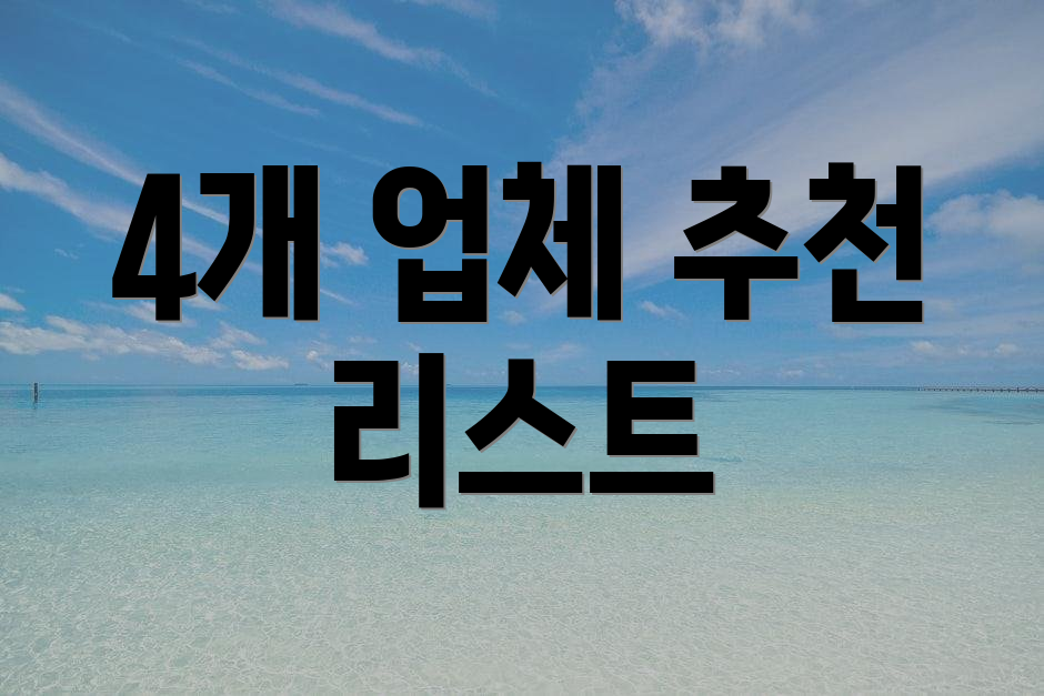 4개 업체 추천 리스트