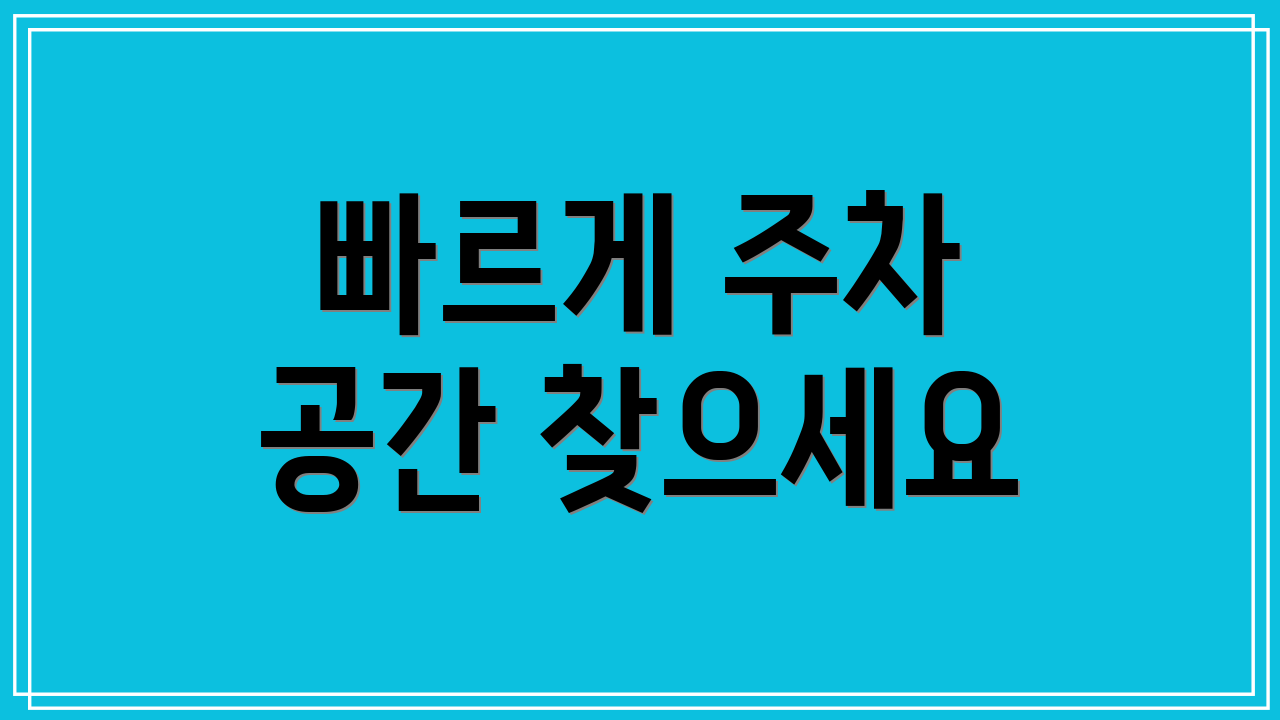 빠르게 주차 공간 찾으세요