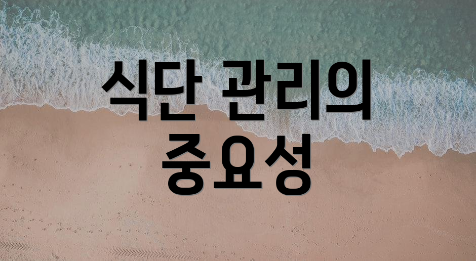 식단 관리의 중요성