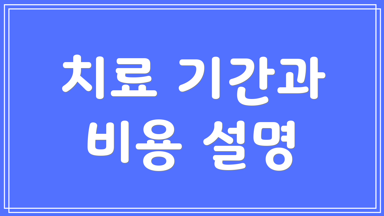 치료 기간과 비용 설명