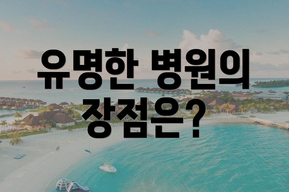 유명한 병원의 장점은?