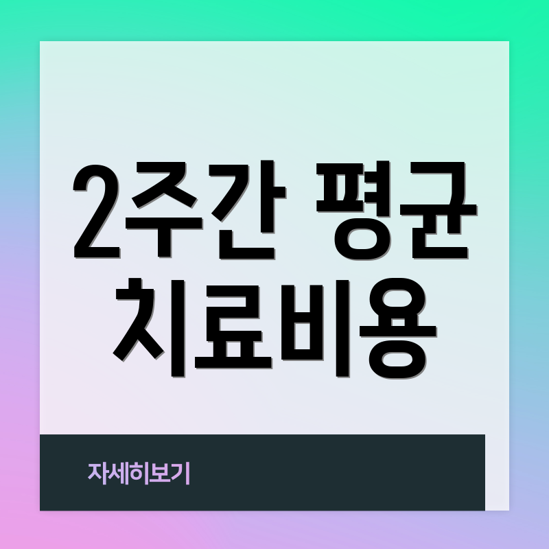 2주간 평균 치료비용