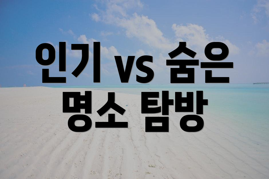 인기 vs 숨은 명소 탐방