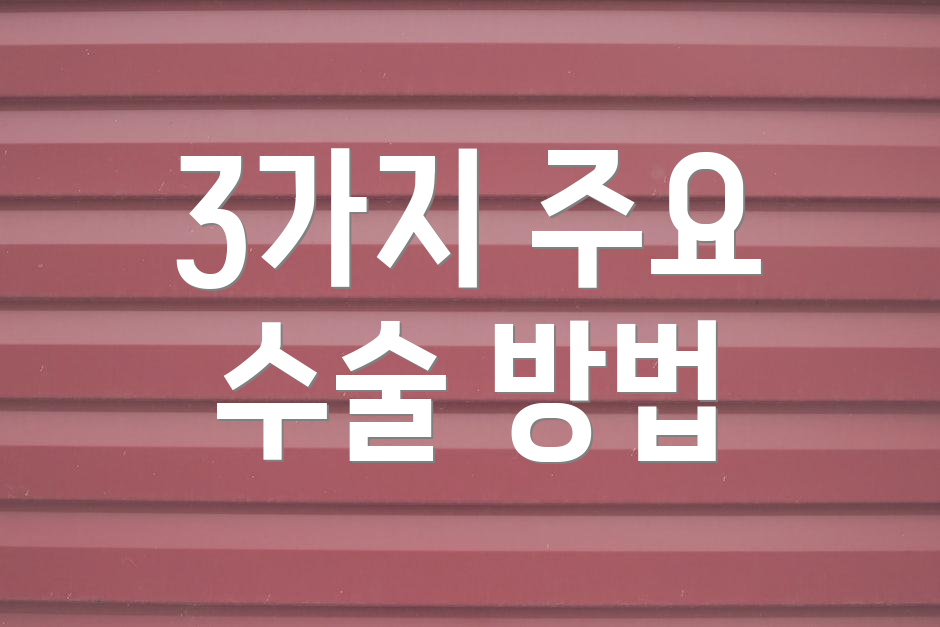 3가지 주요 수술 방법