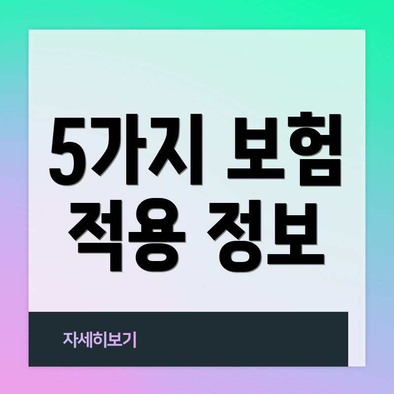 5가지 보험 적용 정보