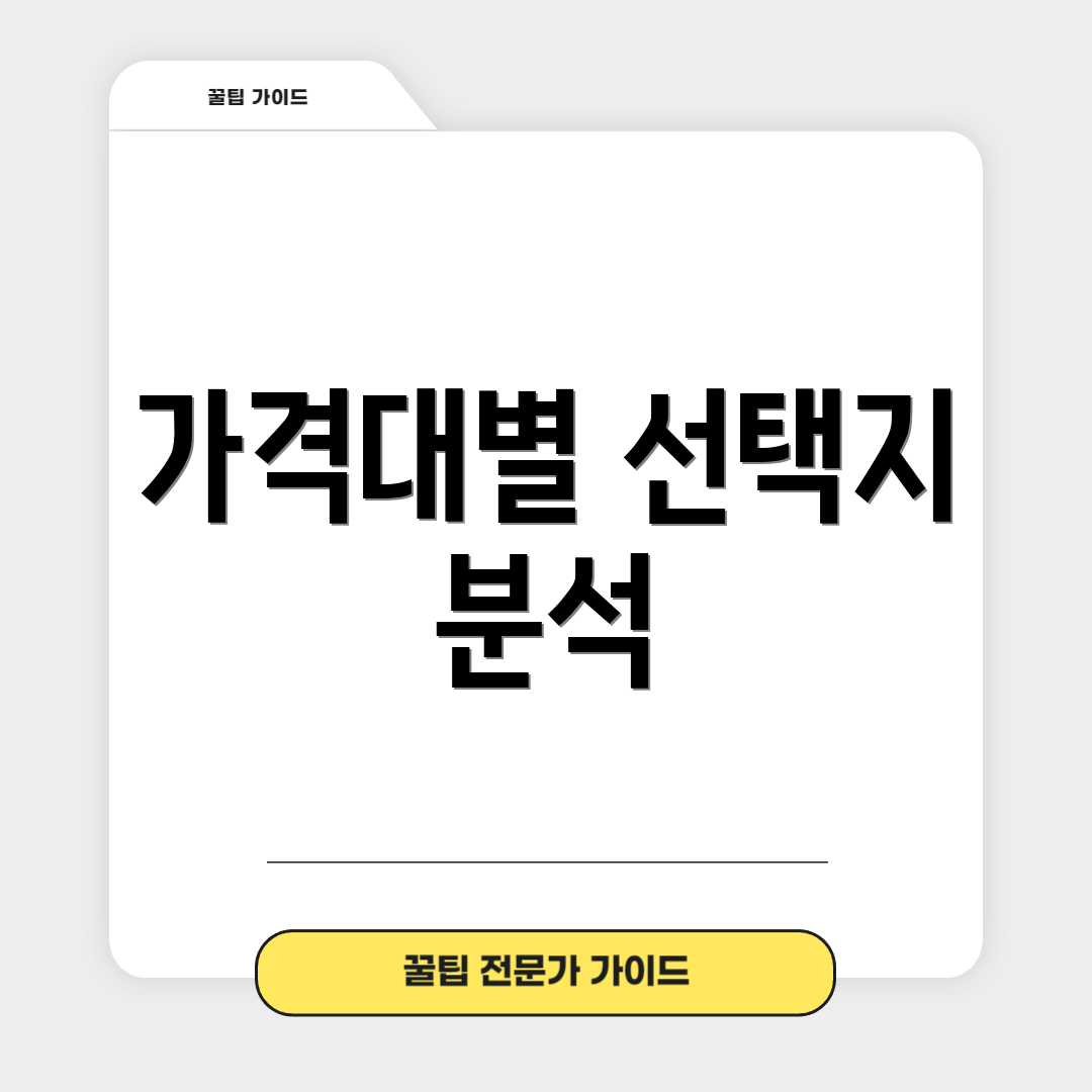 가격대별 선택지 분석
