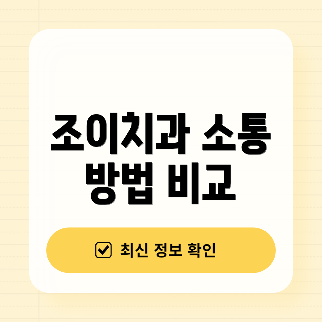 조이치과 소통 방법 비교