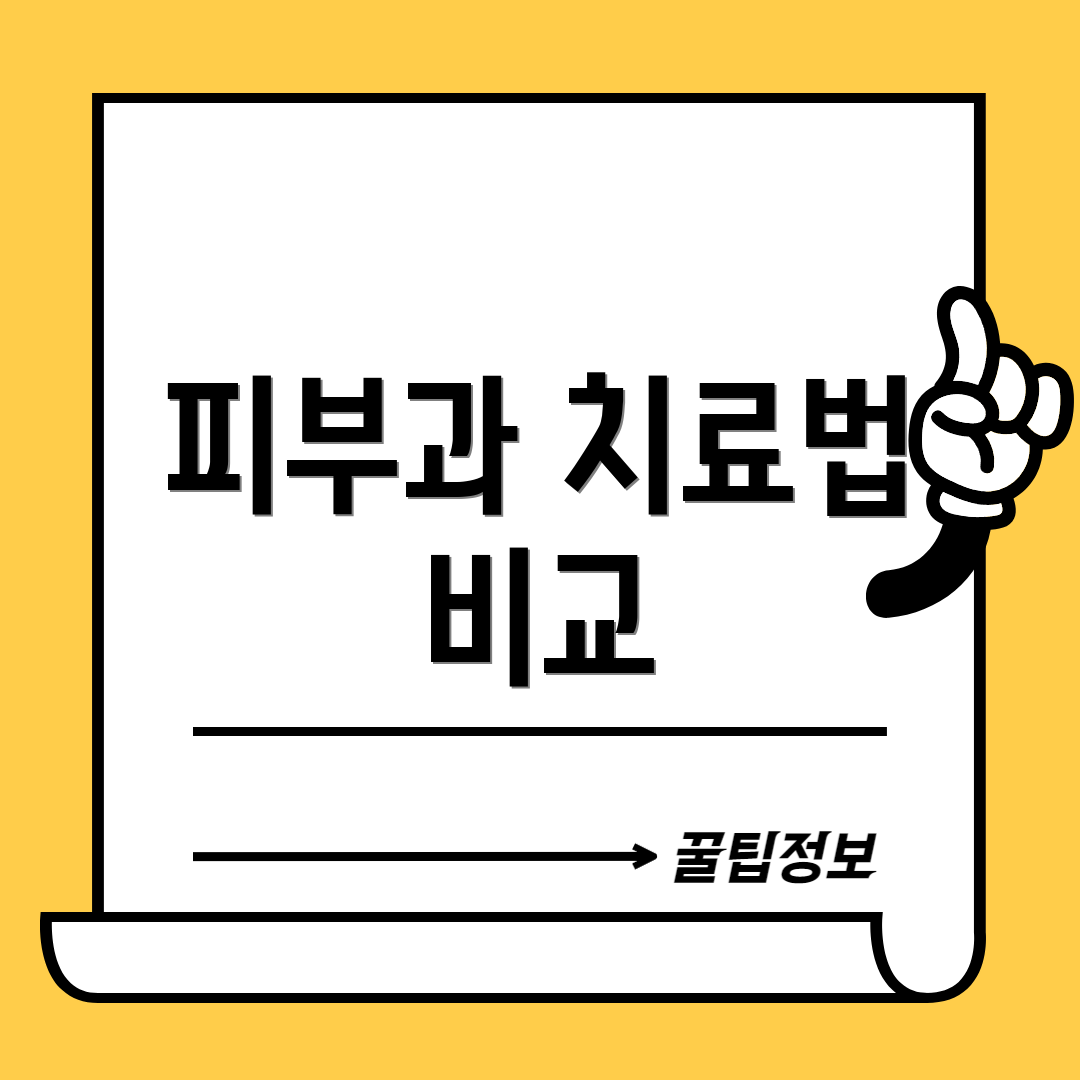 피부과 치료법 비교