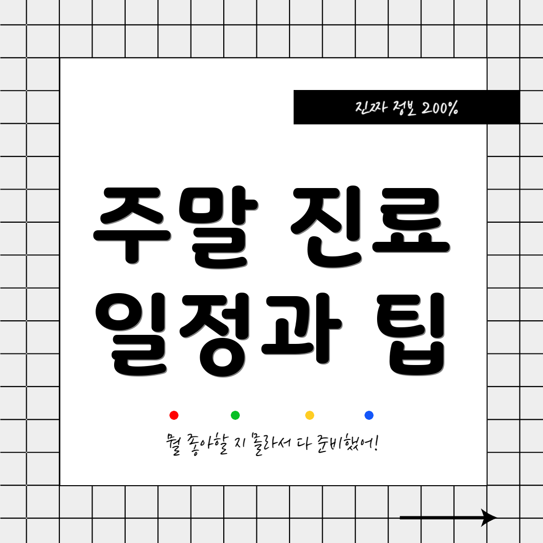 주말 진료 일정과 팁