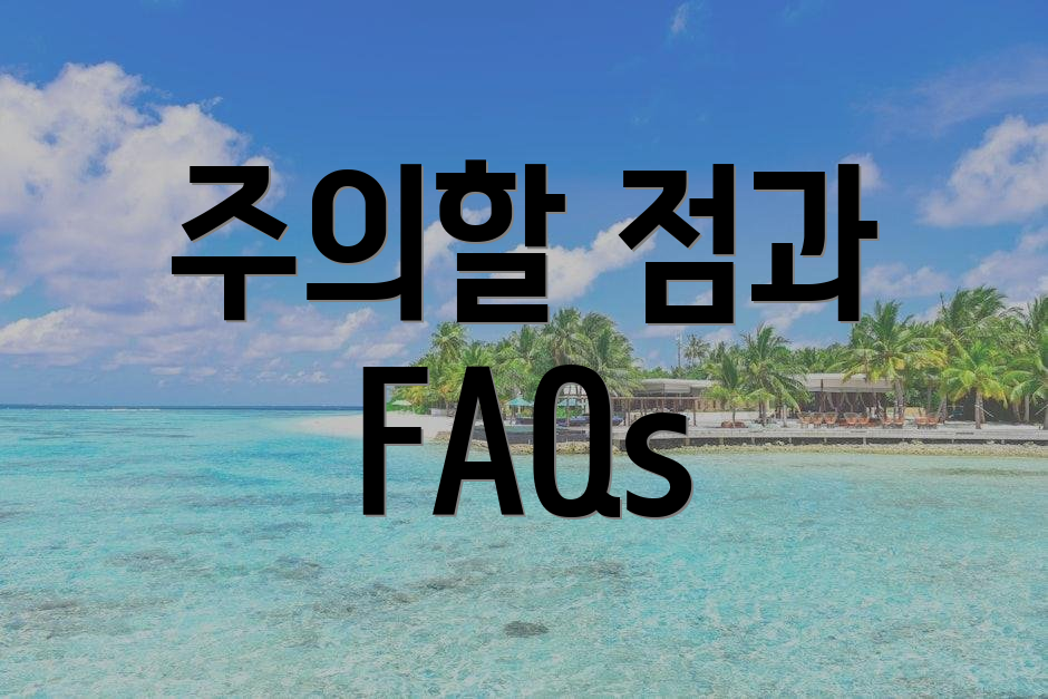 주의할 점과 FAQs