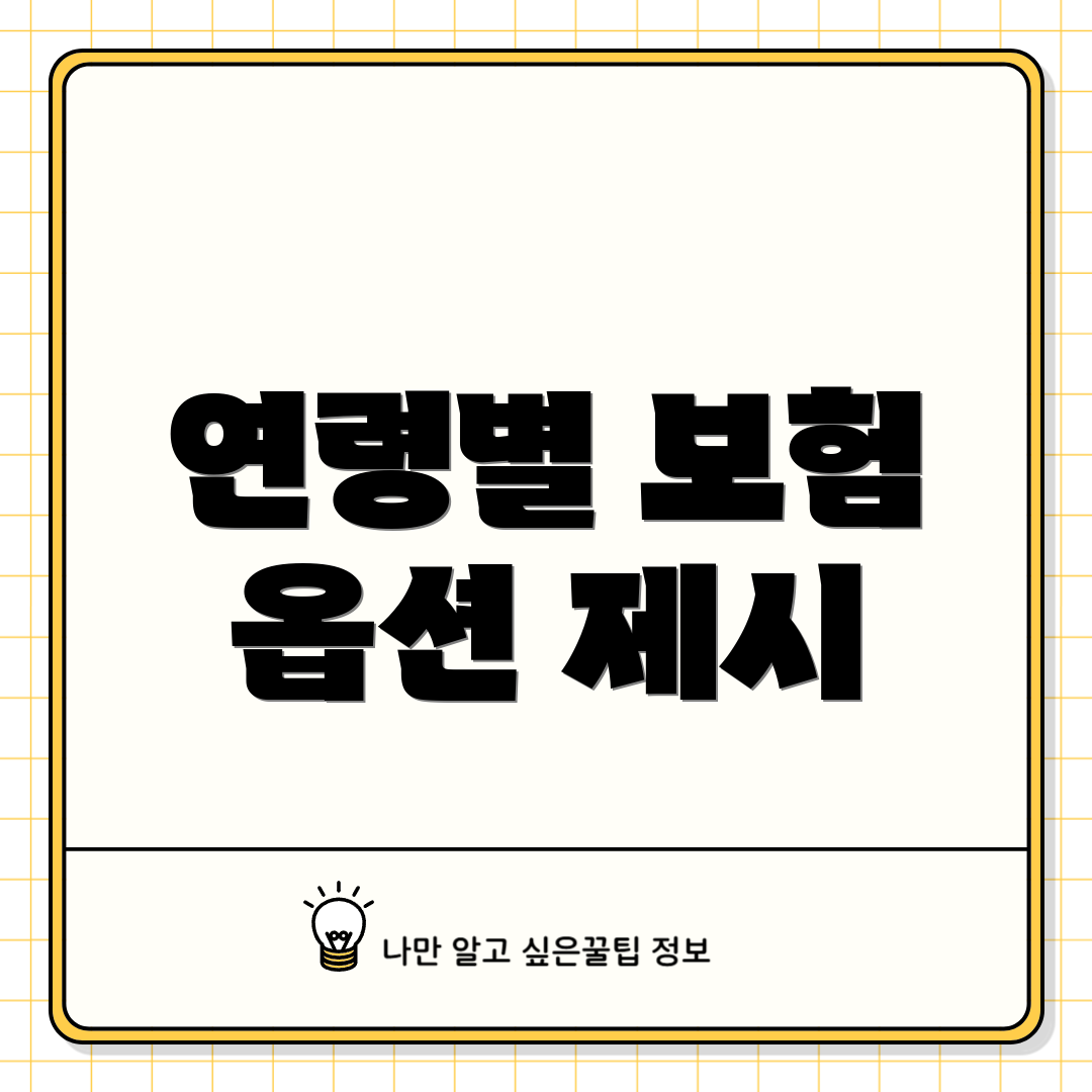 연령별 보험 옵션 제시