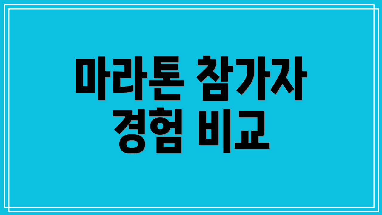 마라톤 참가자 경험 비교
