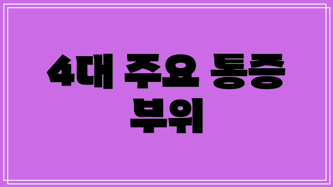 4대 주요 통증 부위