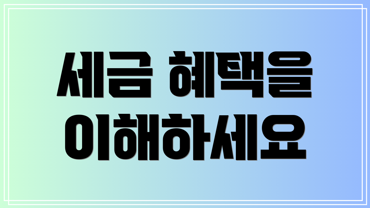 세금 혜택을 이해하세요