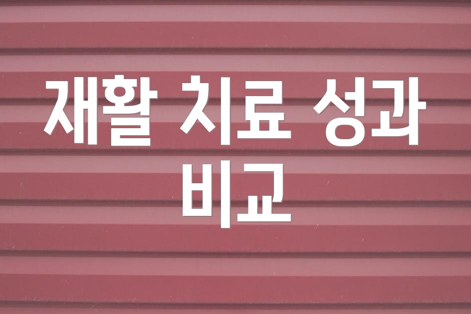 재활 치료 성과 비교