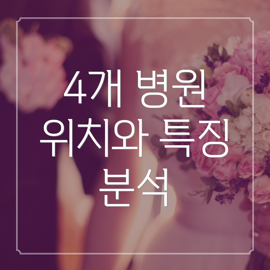 4개 병원 위치와 특징 분석