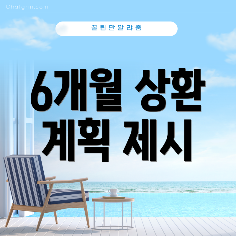 6개월 상환 계획 제시