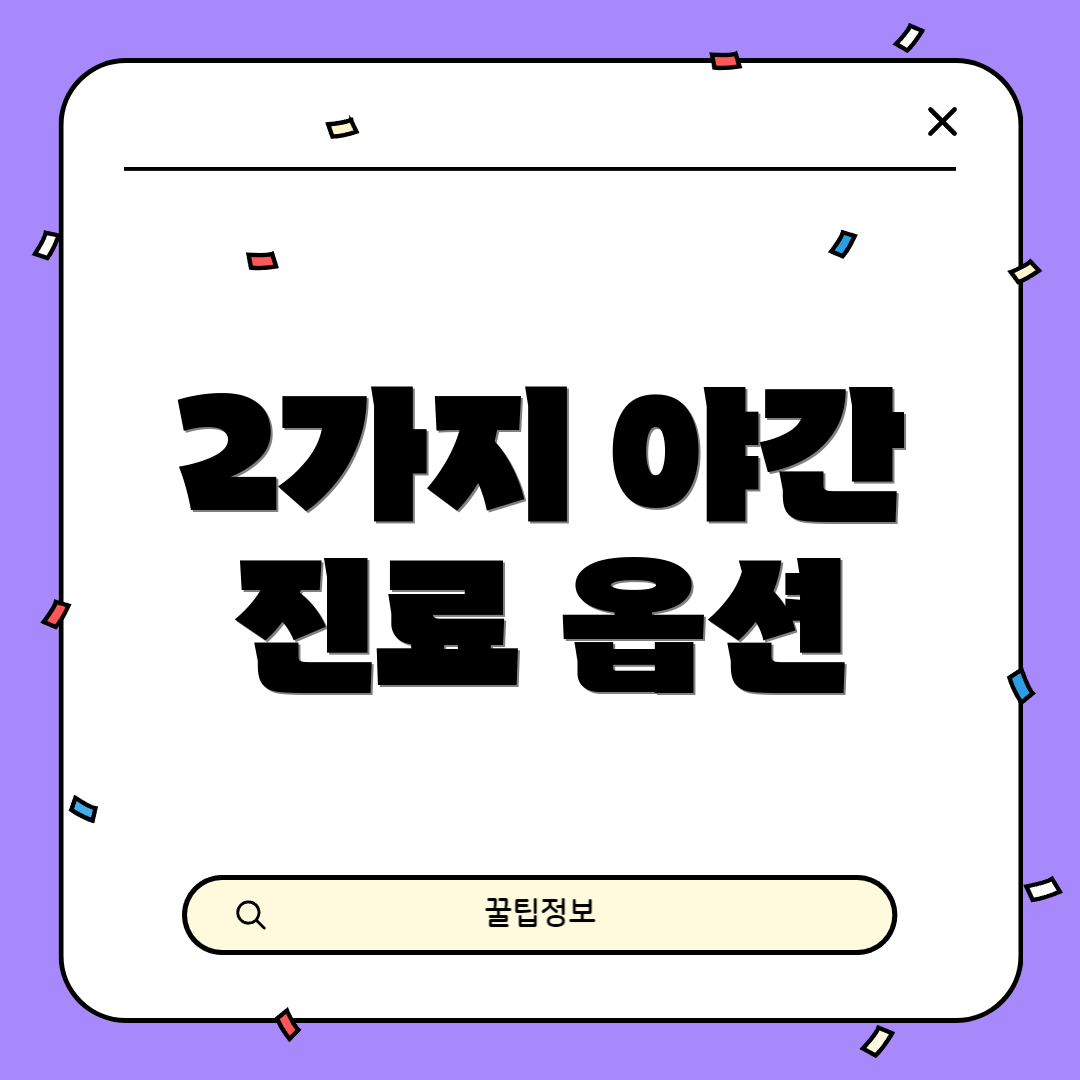 2가지 야간 진료 옵션