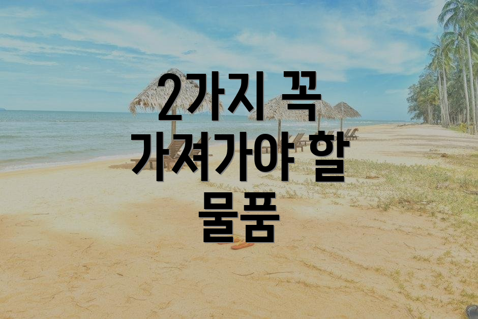 2가지 꼭 가져가야 할 물품